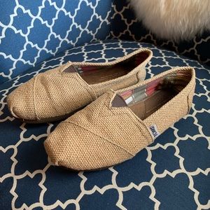 Toms Burlap Flats Size 7